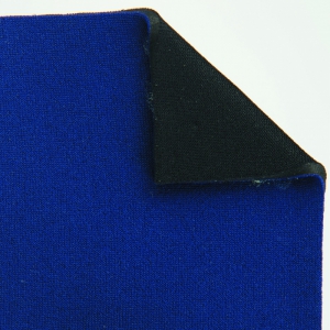 Neoprene dubbelzijdig bekleed met linnen - blauw/zwart